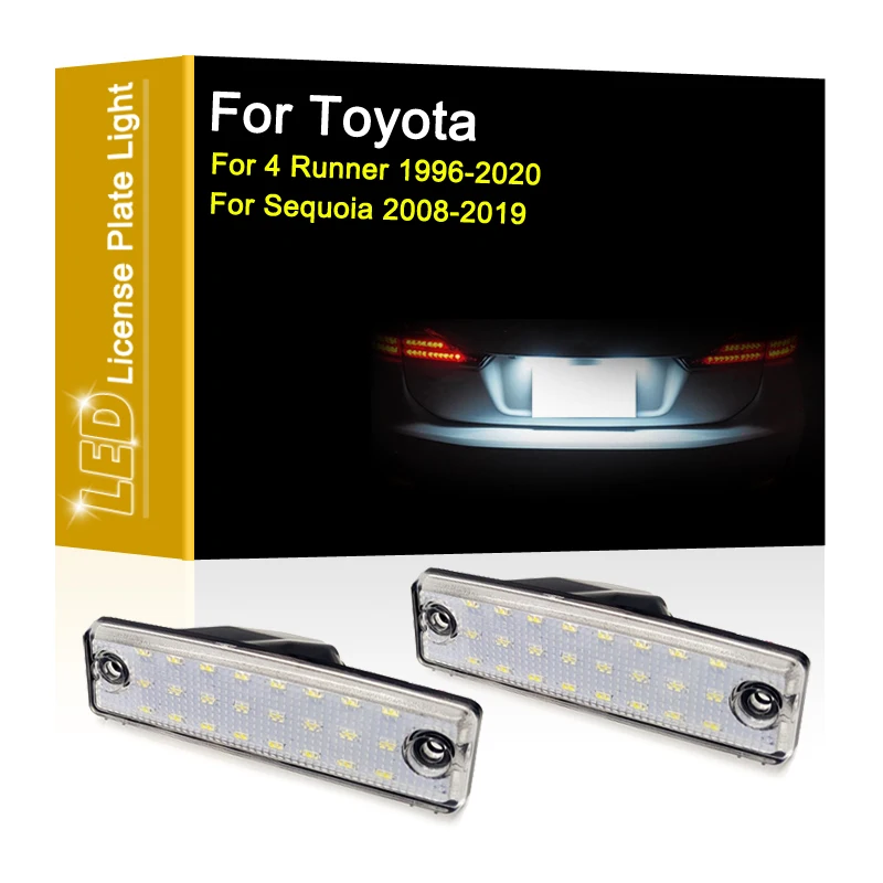 

12V LED Number Plate Lamp For Toyota 4 Runner 1996-2020 For Toyota Sequoia 2008-2019 White License Plate Light Assembly