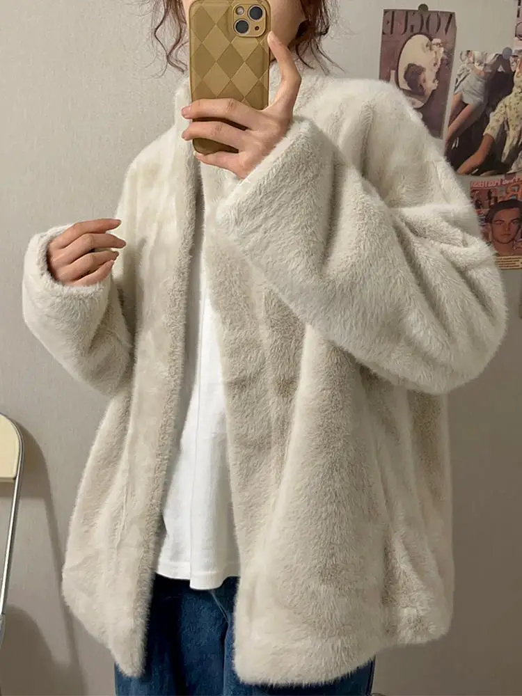 Coat Women's winter long languid fur one-piece top