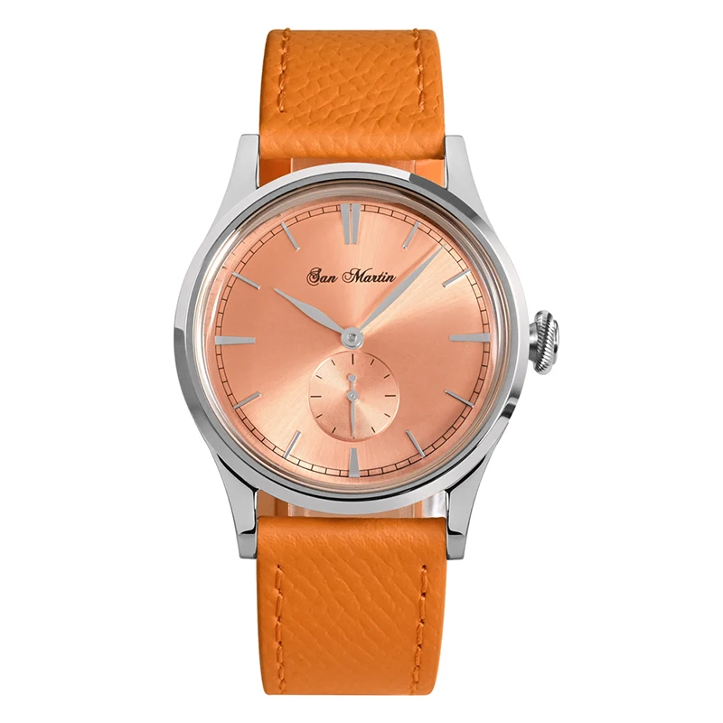 

Stainless Steel Quartz Watch Leather Salmon Fashion Men and Women