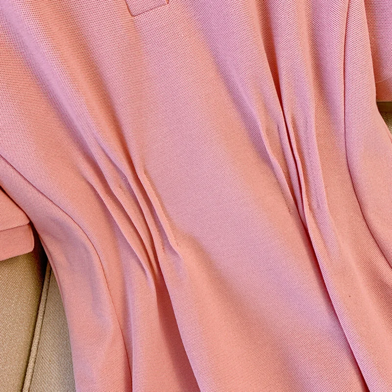 Летние женские элегантные платья-миди хлопковые повседневные платья-поло с