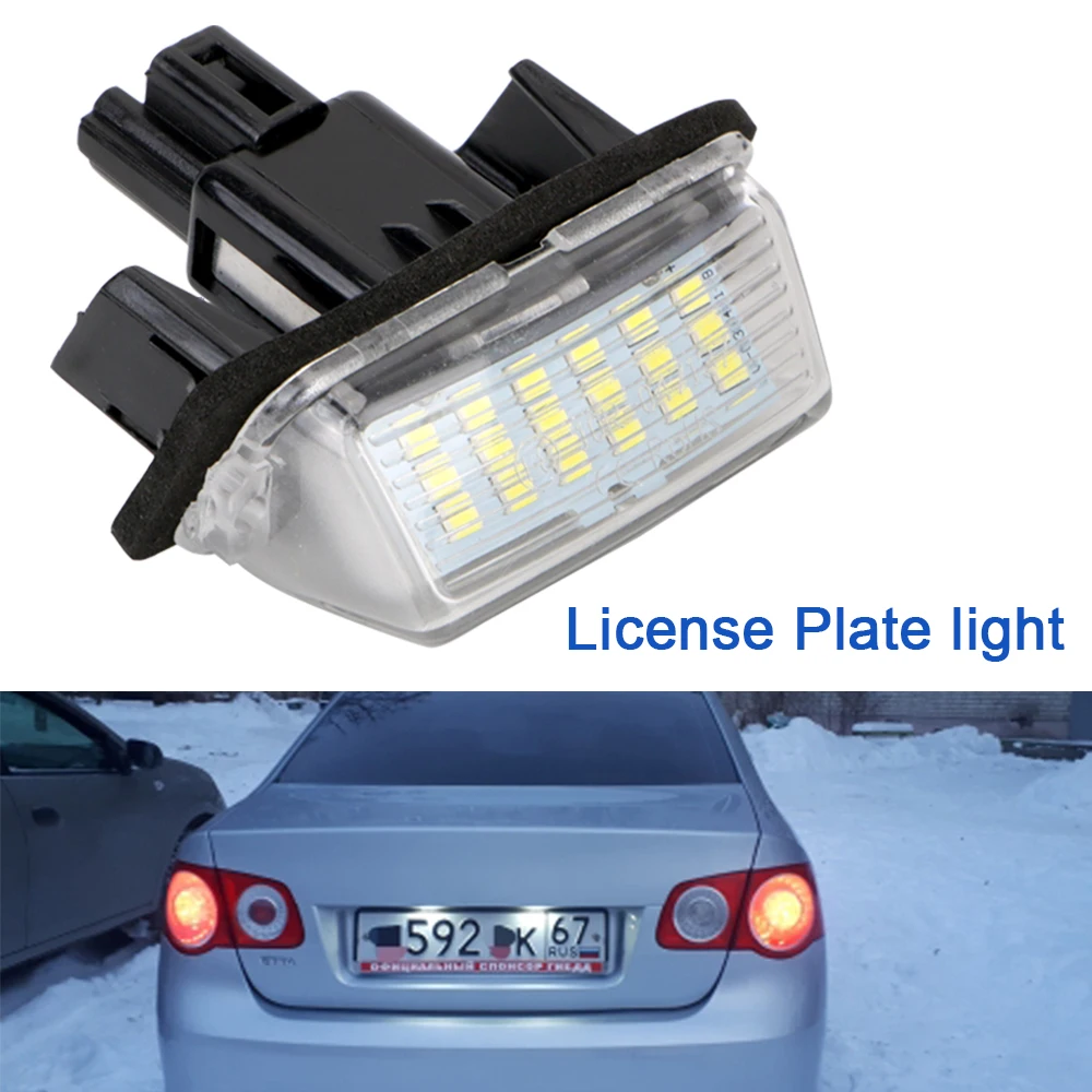 

12V Car License Plate Lights For Toyota Corolla Yaris Vitz Camry Prius C Verso S LED Lamps T10 Error Free Automotive Accessories