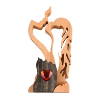 couple statue ornaments home furnishings eternal love figurines home wooden decor lover couple miniature ornament wedding gift