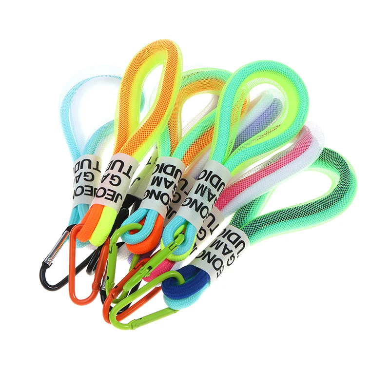 Флуоресцентный цветной ремешок для телефона сетка сумок плетеные полосы брелок