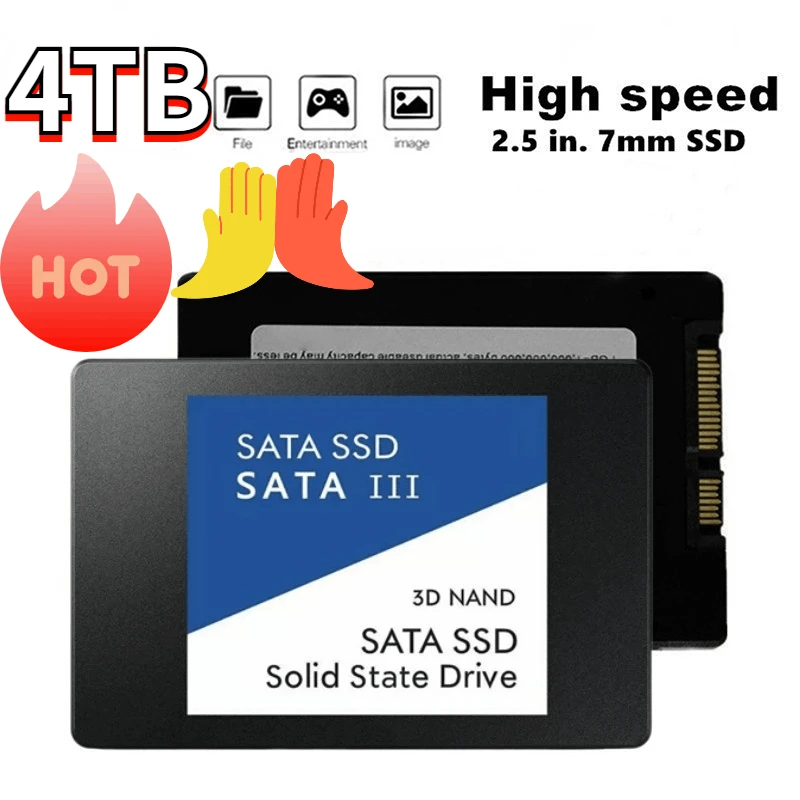 

Высокоскоростной Новый жесткий диск Sata3 Ssd 1 ТБ 2 ТБ 4 Тб Hdd 2,5 дюйма Внутренний твердотельный накопитель с использованием жесткого диска для ноутбука и настольного компьютера