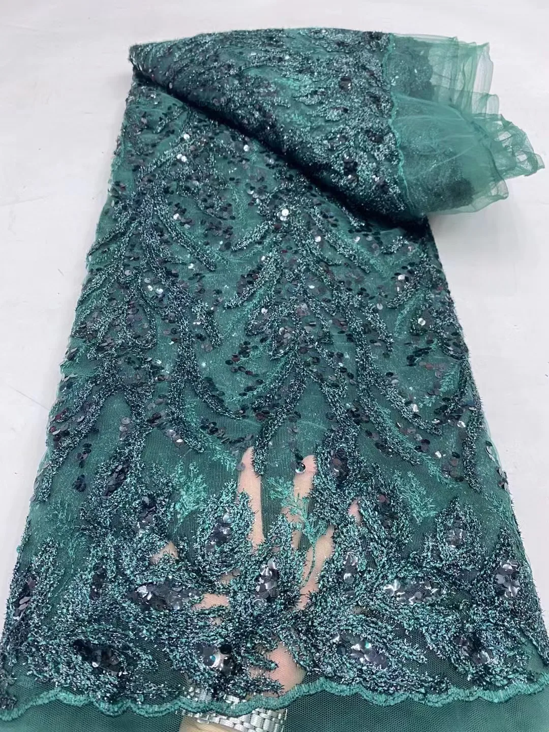 Винная нигерийская вышивка кружева высокого качества французская сетка блестки