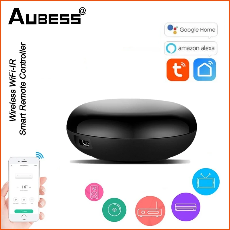 

Aubess Wireless WiFi-IR Smart Remote Controller Work With Tuya/Smart Life APP WiFi Infrared Remote Control Air Conditioner TV