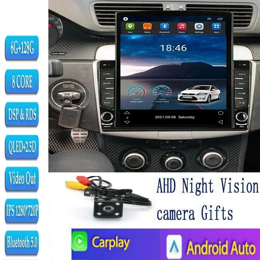 Car multimedia system 2 din Carplay Android Auto Radio for VW Volkswagen Passat B6 B7 CC 2010-2015 Tesla Style GPS 2din BT