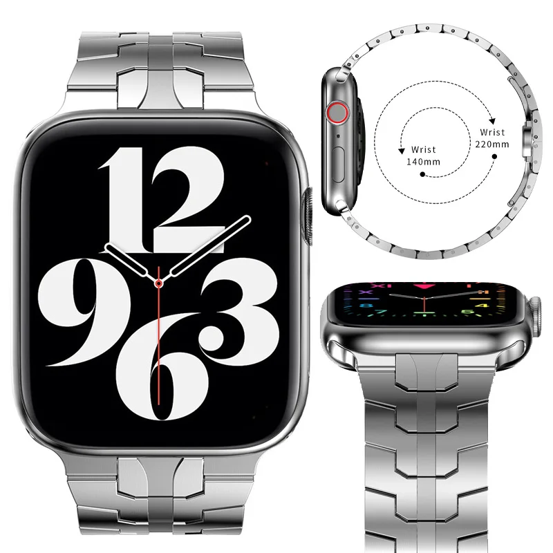 Stainless Steel Band for Apple Watch Case Alloy Strap for Iwatch Series 7 6 5 4 SE 44mm 45mm 42mm 40mm 38mm 41mm Metal Bracelet