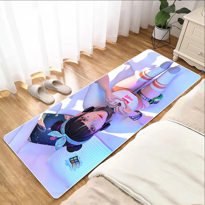 

Bath Mat Cartoon Cute Girl Non-slip Washable Kitchen Long Corridor Carpet Living Room Doormat Entrance Door Bedside Floor Rug