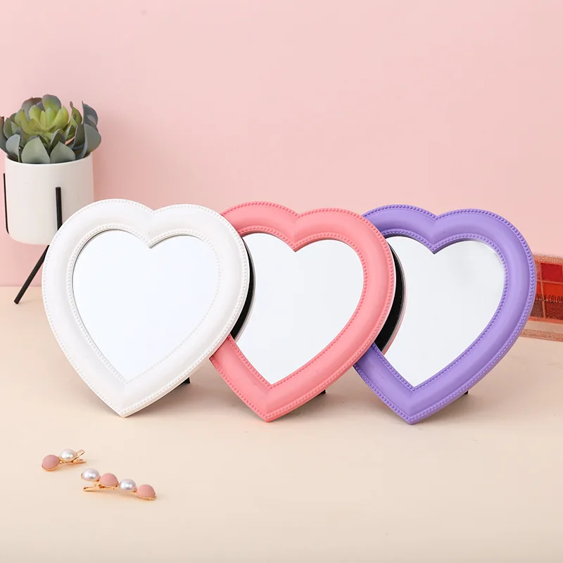 

Hot Sell Web Celebrity Cosmetic Mirror Decorative Mirror Girl Heart Student Dormitory Mirror Portable Home Small Mirror