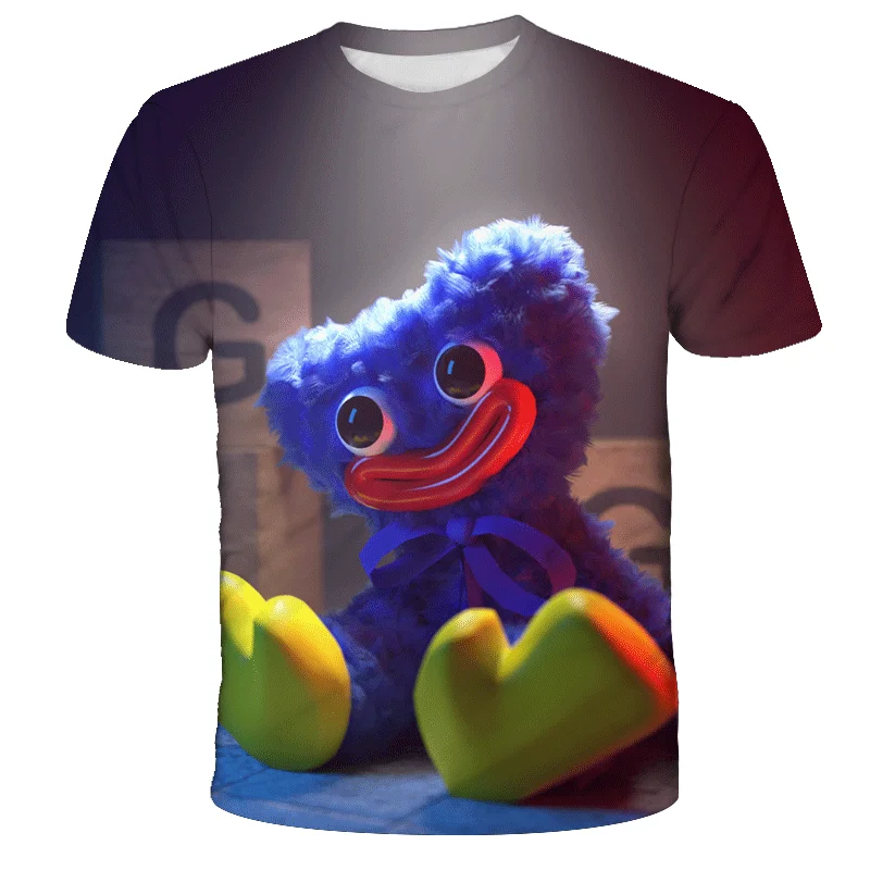 

Kawaii Video Games Poppy Playtime Clothes Huggy Wuggy T Shirt Harajuku Summer Short Sleeve Boys Girls Oversized T-shirts Tops