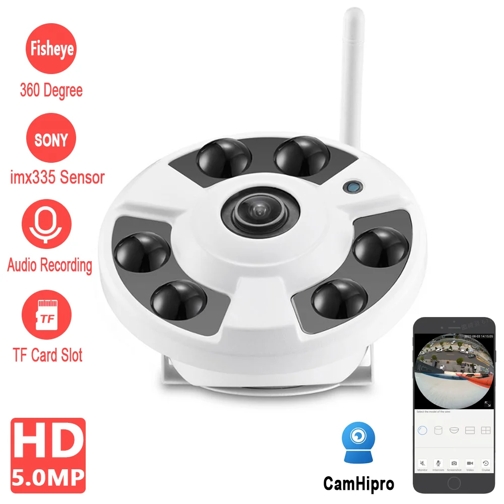 

MOSECURE 5MP 360 градусов панорамный рыбий глаз высокой четкости WIFI POE камера 20m IR ночное видение Onvif P2P PoE CamHi или CamHipro APP