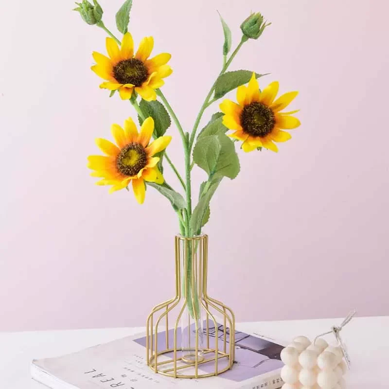 

Hot Retro Iron Line Flowers Vase Home Party Decoration Metal Plant Holder Modern Nordic Styles Iron Vase Nordic Home Decoration