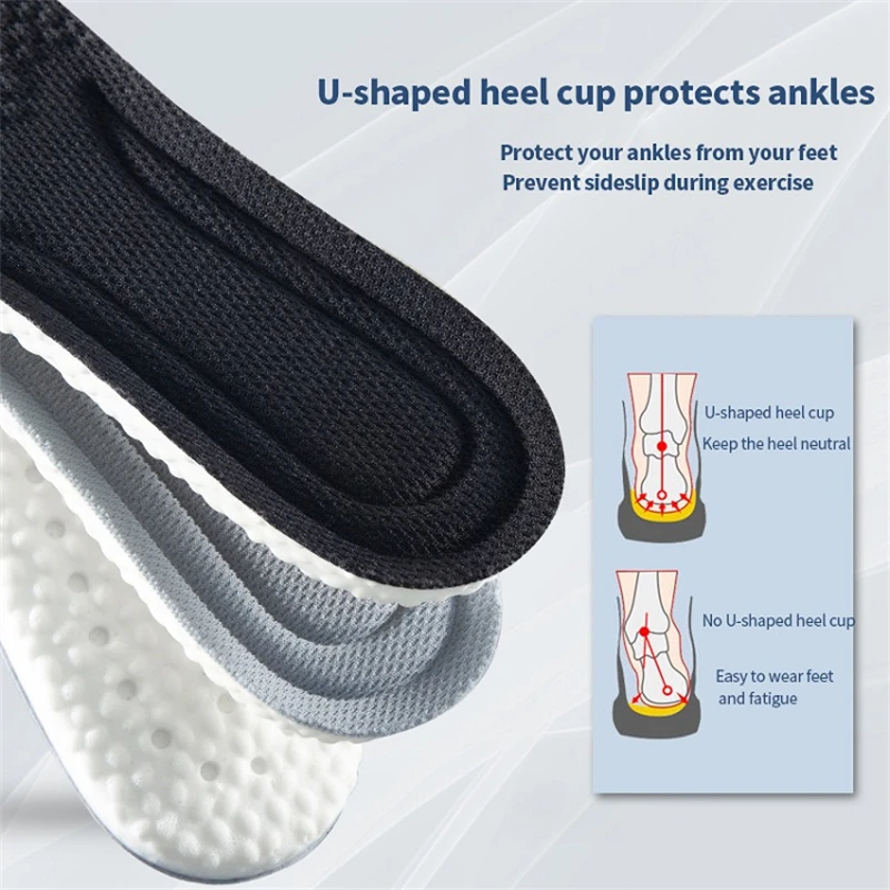 2023 New Memory Foam Orthopedic Sport Insoles for Shoes Sole Cushion Running Shock-Absorbant Breathable Deodorization Soft Pad