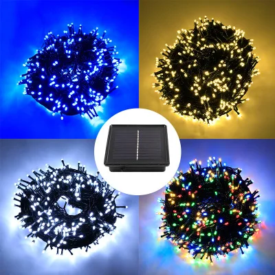 

50/100/200 Holiday LED Garden String Lights Outdoor Christmas Waterproof 7m/12m/22m Garland Fairy Star Colorful Solar Lawn Lamps