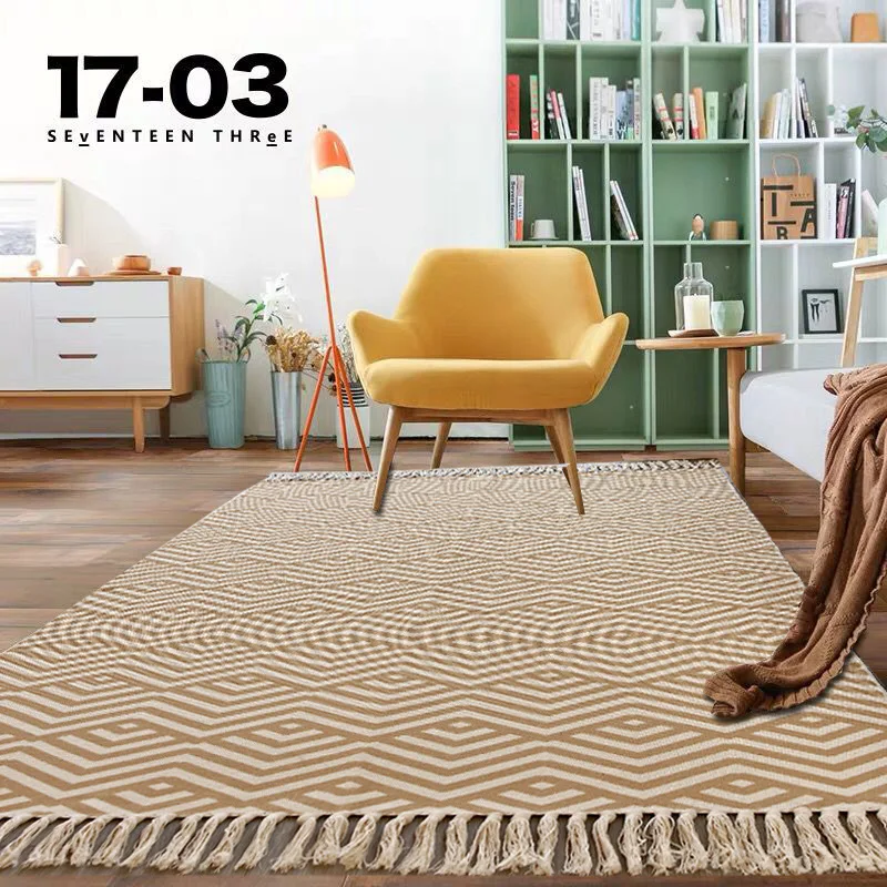 Роскошный большой прямоугольный домашний декор в стиле бохо хлопок и лен