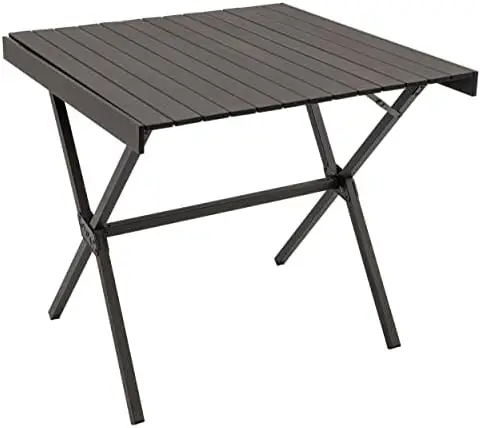 

Camping Table with Smooth Easy-to-Clean Roll Top and Sturdy and Lightweight Aluminum X Frame, Shoulder Carry Bag, 3 Sizes