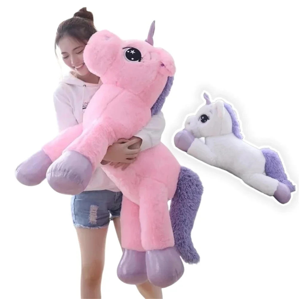 

Fancytrader 110cm 43'' Giant Unicorn Stuffed Toy Big Soft Plush Horse Animal Doll Sleeping Hugging Pillow Kids Gift FS10003