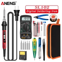 aneng sl102sl101 electric soldering iron useu plug adjustable temperature 220v digital display welding tool electrocautery set