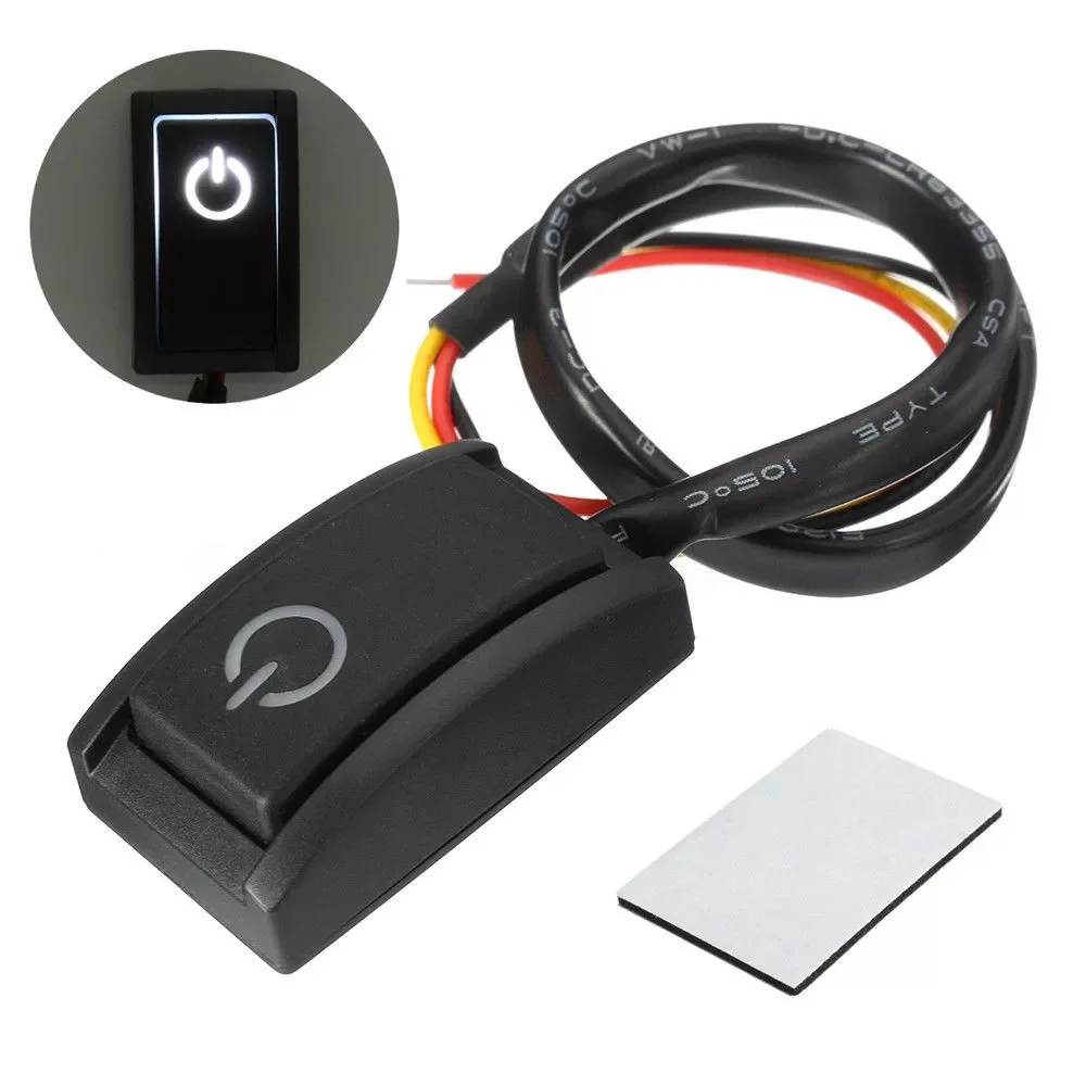 

DC12V/200mA Universal Car Push Button Latching Turn ON/OFF Light Adhesive Switch Symbol Paste LED Light RV Truck