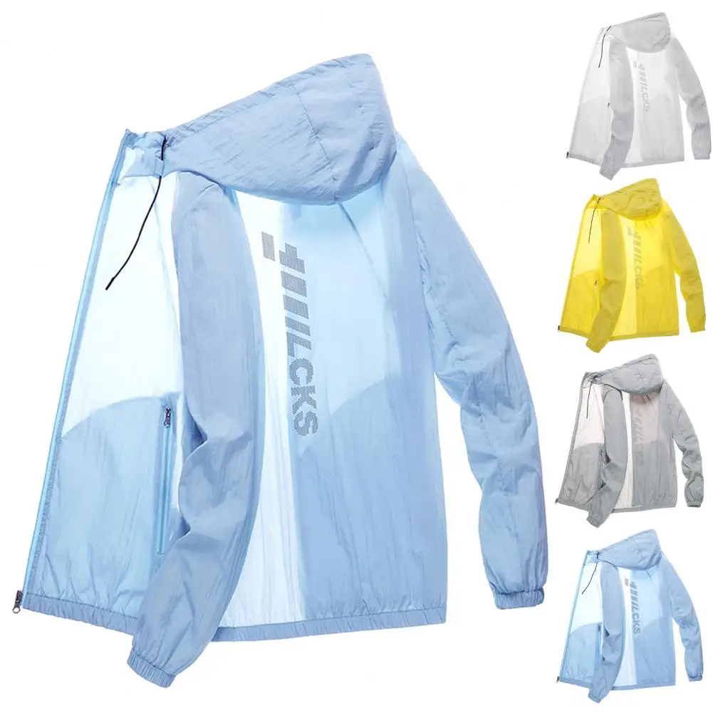

Stylish Sun Protection Clothing Ultra-light Windbreaker Jacket Zipper Placket Men Ultra Thin Sun Protection Coat Versatile