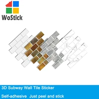 wostick peel and stick wall decal wall tile sticker classical subway shape self adhesive wallpaper wateroroof
