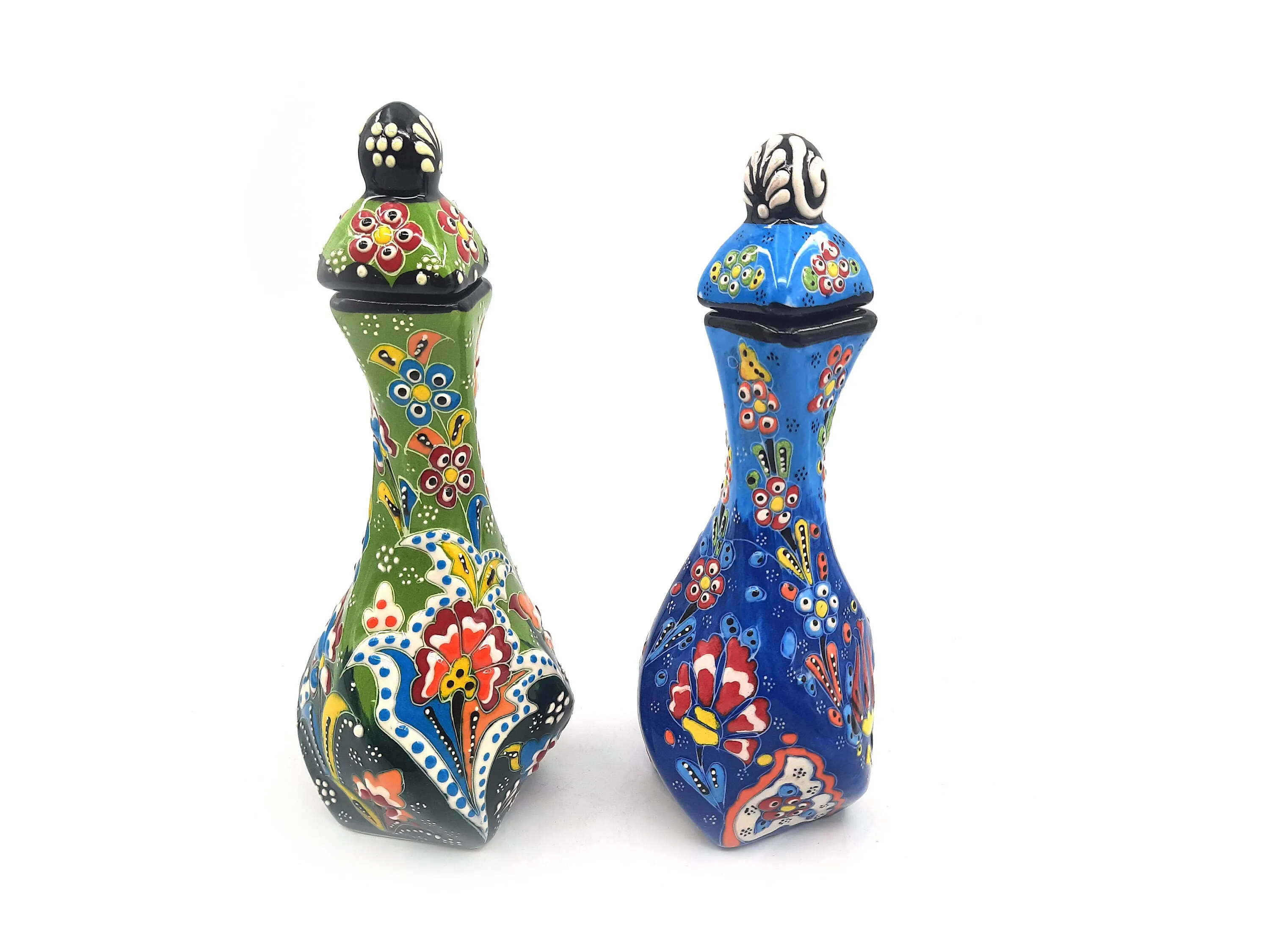 

Ручная роспись английская керамика, круглая ваза 7,8 дюйма с крышкой | Декор для стола дома и офиса | Ewer ваза-кувшин