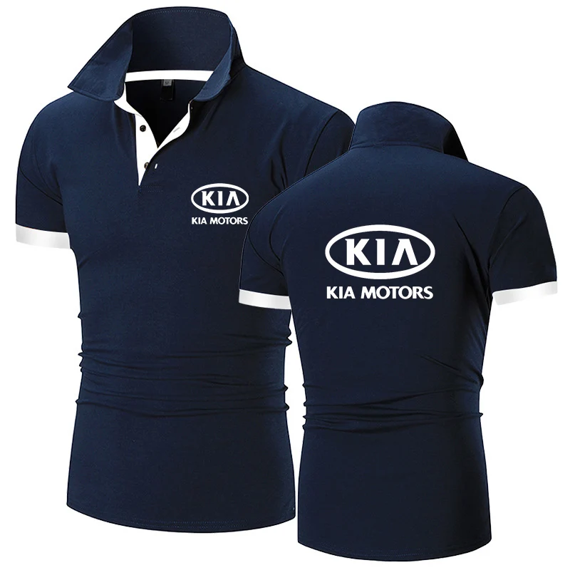 

Мужская летняя рубашка-поло с коротким рукавом и логотипом автомобиля Kia