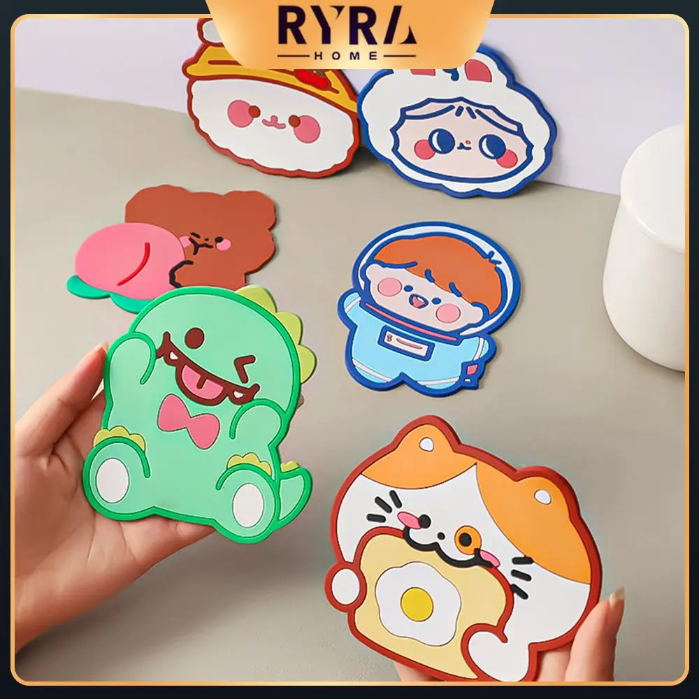 

Thickened Heat Resistant Silicone Coasters Anti-slip Drink Coasters Non-stick Cup Mate Coasters