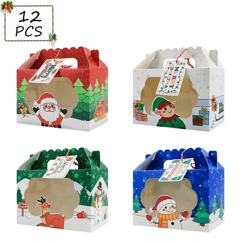 

Рождественские подарочные коробки картонные набор из 12 штук