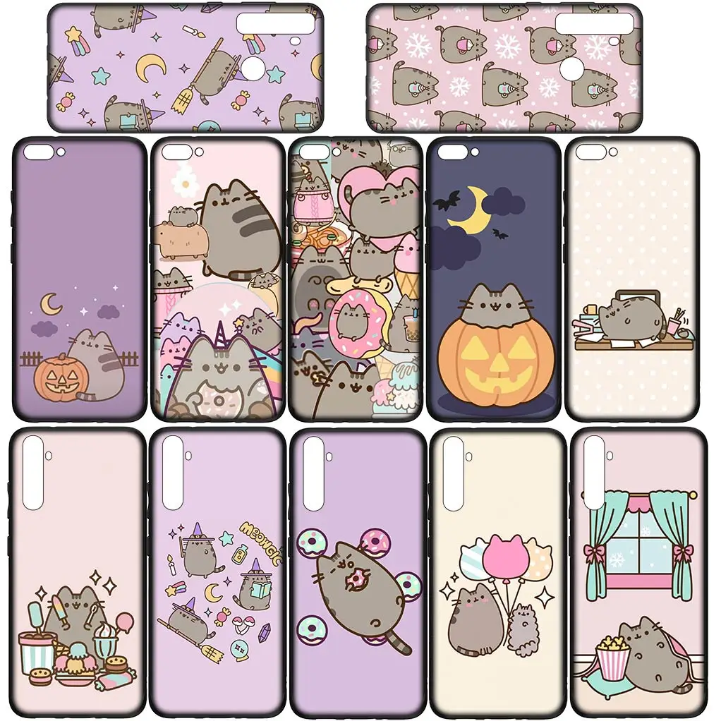 Гибкий чехол для телефона Comics P-Pusheens-Cat Kawaii Cat Samsung Galaxy S22 S21 S20 Fe Ultra S8 Plus + S7 Edge M15 Coque