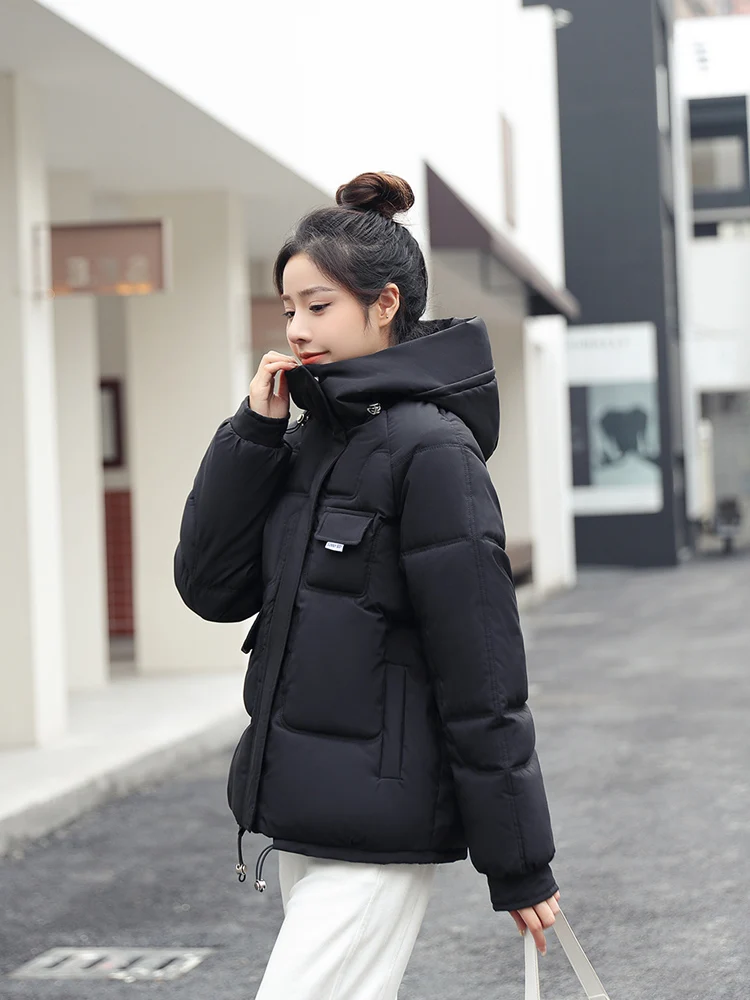 10 Colors Available Women Winter Jacket Hooded Solid Oversized Korean Style Warm Thicken Female Coat Short Parka