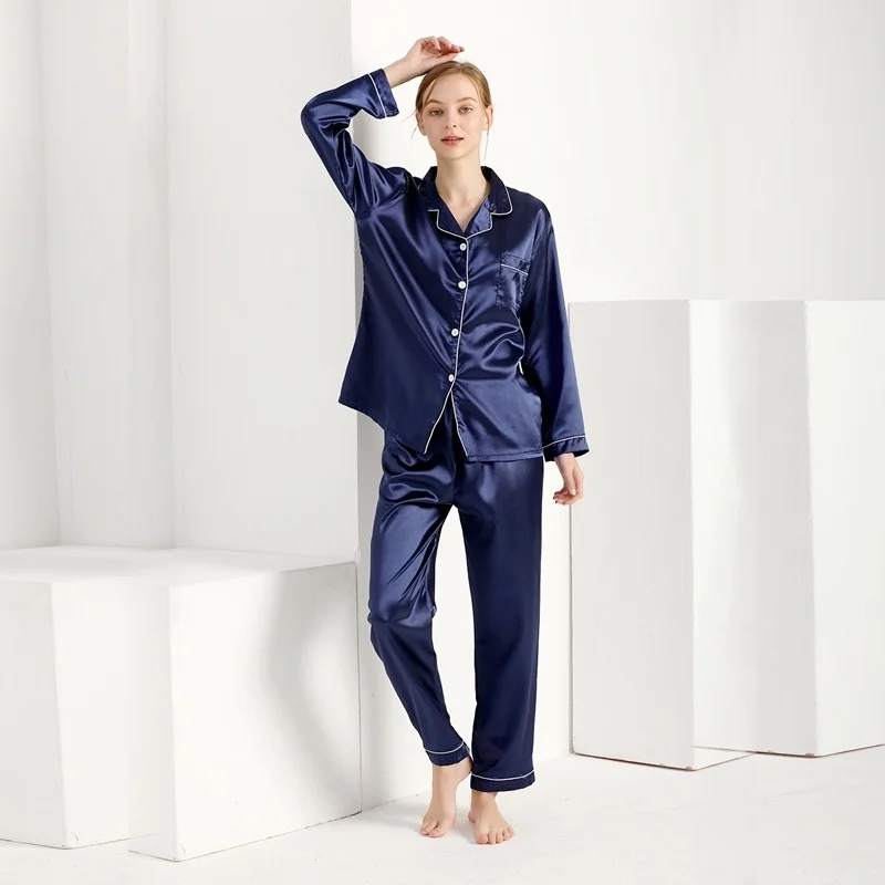 2023 Women's Leisure wear silk satin pajamas pajamas women two-piece women's leisurewear plus-size