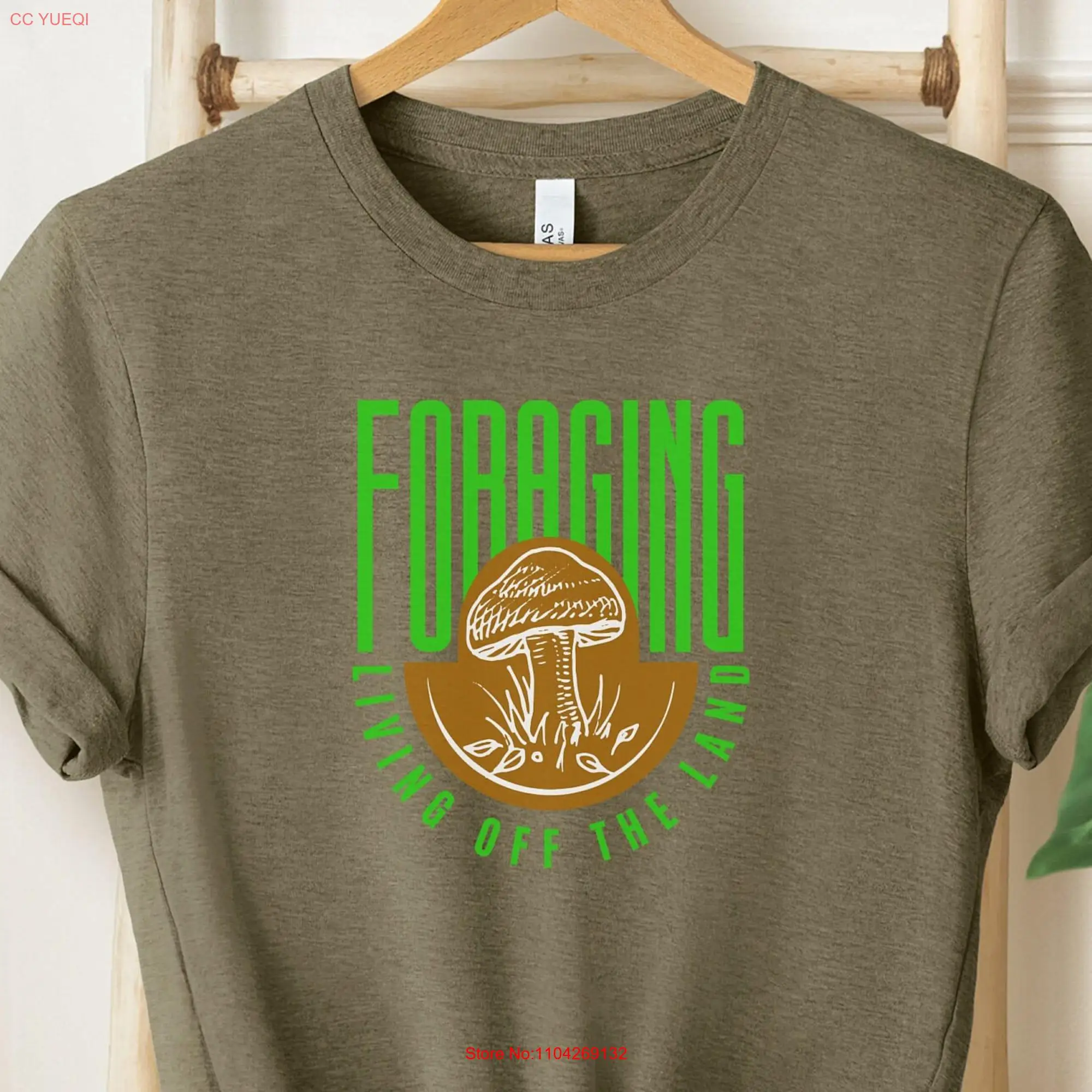 Mushroom Hunting T Shirt Morel Foraging Mycology Mycologist Botanical Bushcraft long or short sleeves