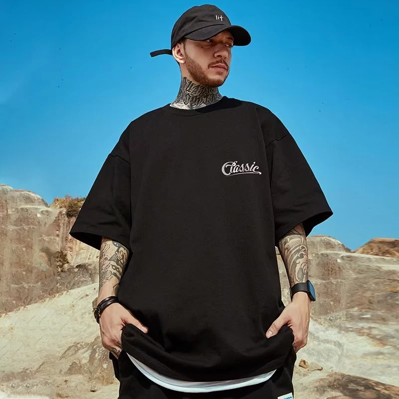 

2022 Summer T-shirts Back Cupid Print High Quality Oversize Short Sleeve Top Tee Men Women