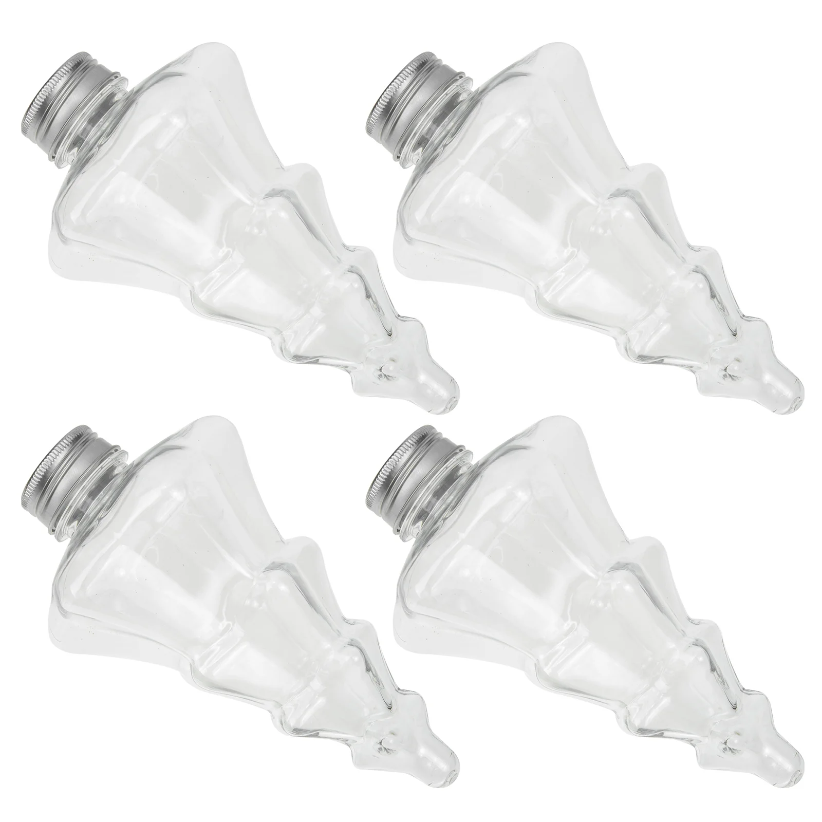 

4Pcs Clear Plasticjuice Container Lemon Juicing Container Beverage Bottle Bottles With Caps for Storage Party Home