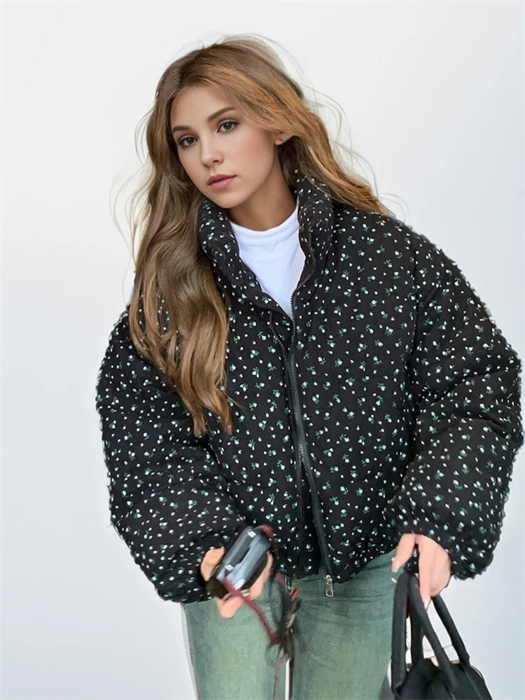 Женский пуховик с принтом зимняя новая милая хлопковая одежда в европейском и