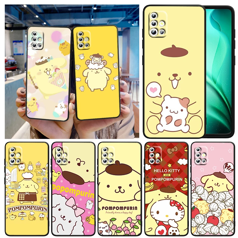 

Pompom Purin Dog Art For Samsung A73 A72 A71 A53 A52 A51 A42 A33 A32 A23 A22 A21S A13 A04 A04S A03 5G Black Phone Case