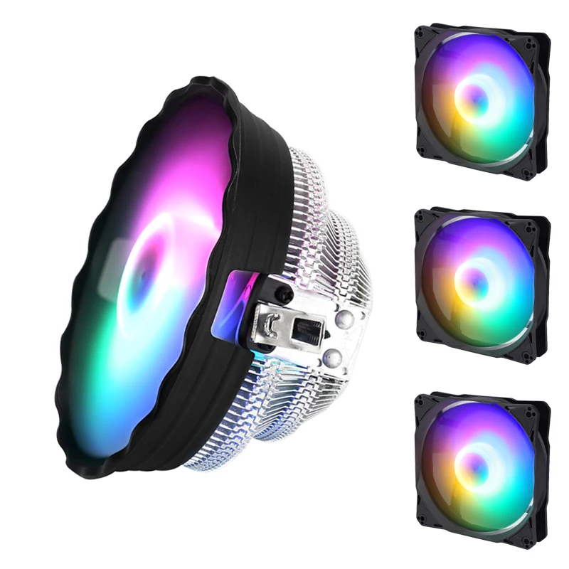 

SAMA PC Cooler Sets CPU Cooler with 3pcs PC Case Fan for Gaming Office Computer Cabinet RGB 120mm Quiet Cooling Fan for PC Case