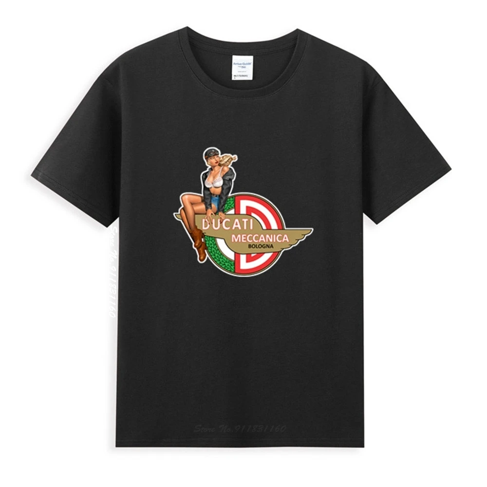 

DUCATI Motorcycle Corse Sexy Girl Logo Classic Black T-Shirt Newest Summer Short Sleeve Popular Tees Shirt Tops Novel Unisex