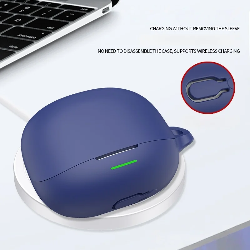 Защитный чехол для наушников QCY MeloBuds N65, силиконовый, амортизирующий, устойчивый к царапинам, с крючком. (art.: 3920dc5ddef26) - 3920dc5ddef26