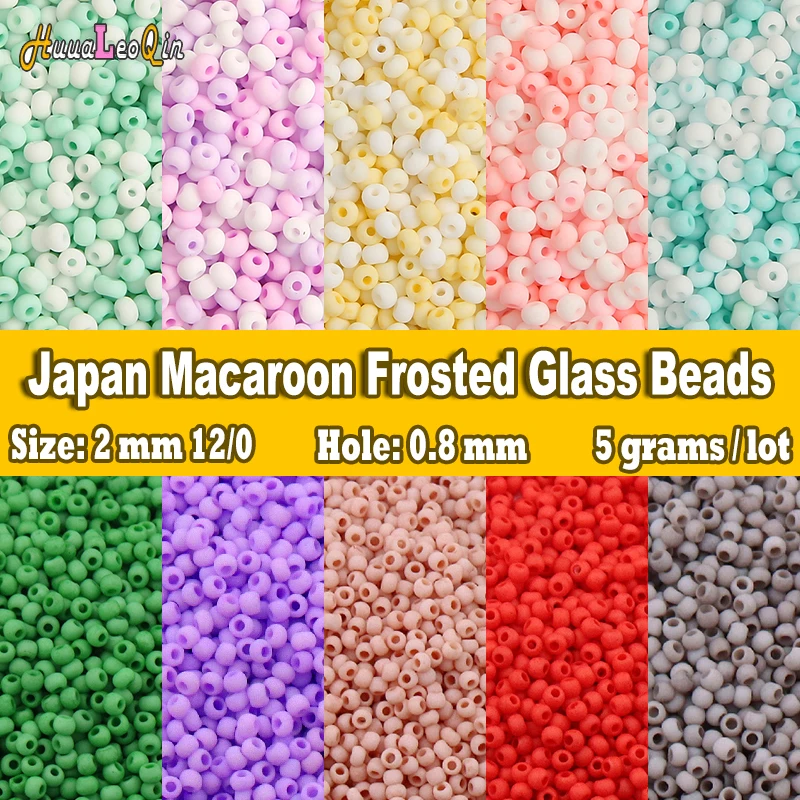 

500pcs/5g 2mm Japanese Macaroon Matte Glass Beads 12/0 Frosted Opaque Spacer Seed Beads for Jewelry Making DIY Handmade Sewing