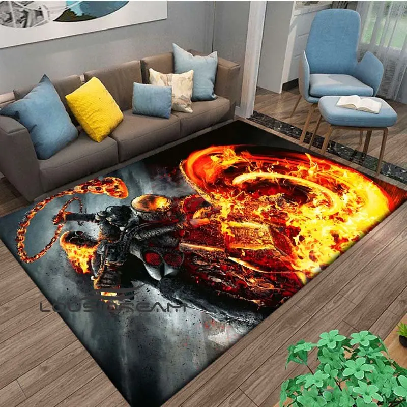Soul Chariot, Evil Spirit Knight Carpet, Living Room Tea Table Mat, Bedroom Carpet, Floor Mat, Household Mat, Skeleton Carpet