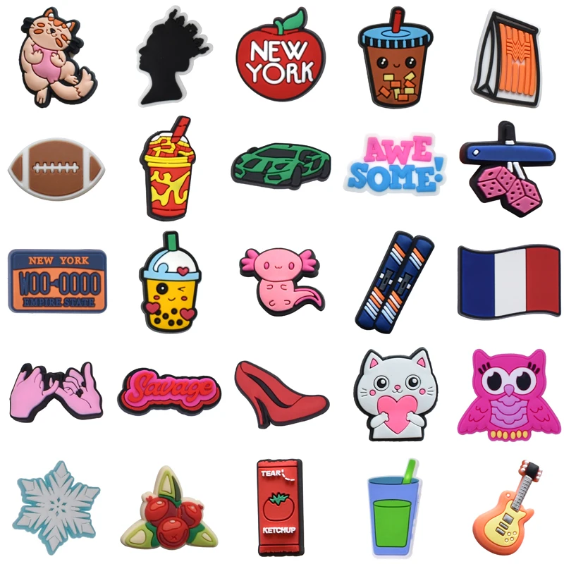 

Wholesale Bulk Packs Set Jeans Decorations for Crocs Men Kids Shoe Charms Shoes Accessories Boy Para Pins Gifts Girl Women Charm