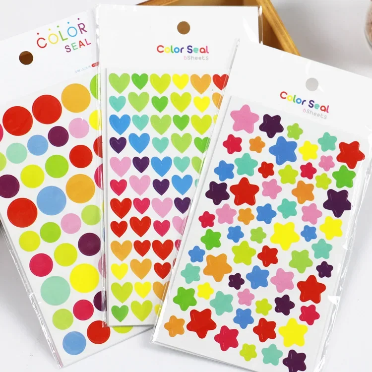 

New Arrivals Star Circle Stickers Decorative Decals for DIY Scrapbooking Waterbottle Planner Diary Journal Handbooks sticker