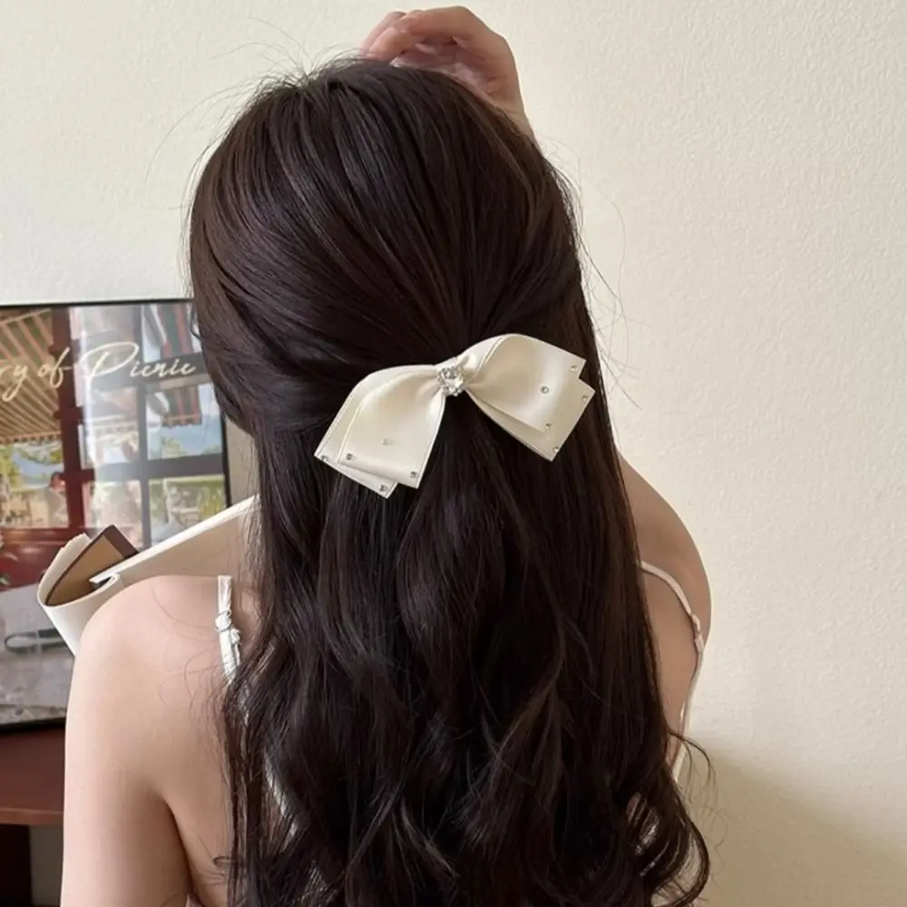 

Korean Bow Rhinestone Hairpins Cute Sweet Hair Clip Hair Barrettes Duckbill Clip Side Clip Headwear Hair Accessories