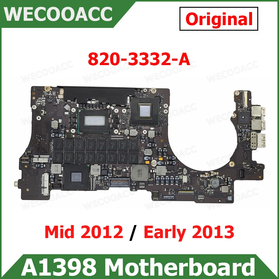 Оригинальная материнская плата i7 8 Гб 16 820-3332-A для Macbook Pro Retina 15 дюймов A1398 Mid 2012