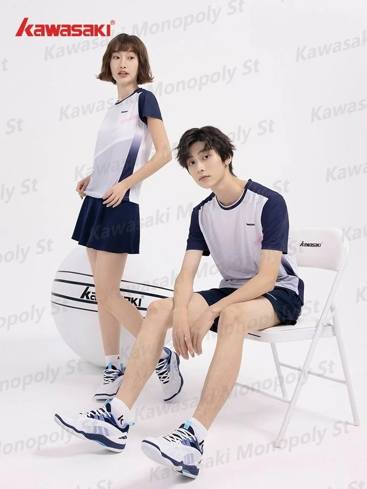 Быстросохнущая Тренировочная Футболка Унисекс Kawasaki Летний Топ Для Бадминтона