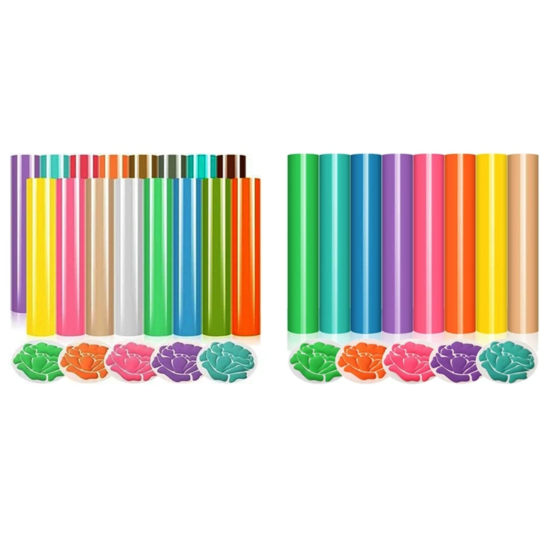 Puff Vinyl Heat Transfer-8 цветов 3D HTV Transfer 30X25 дюймов Пастельные цвета Puffy Iron-On Виниловая