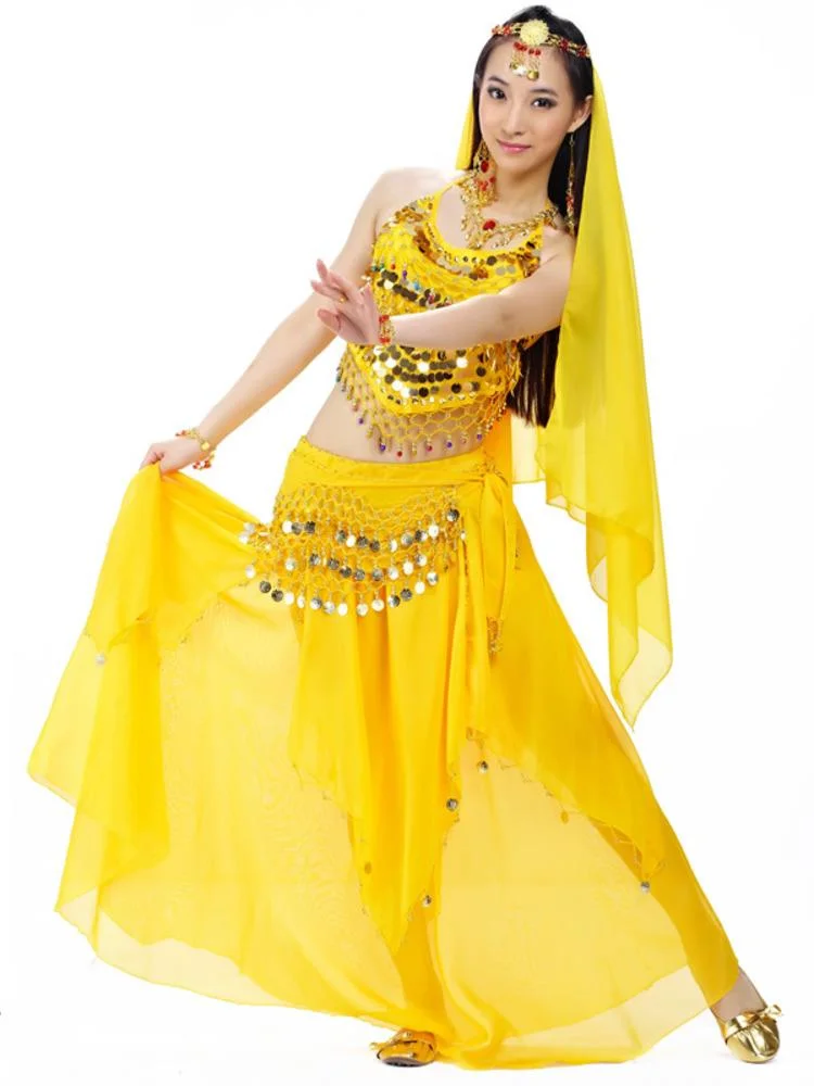 

Solid Color Oriental Dancing Belly Dance Performance Clothings Suit Latin Sequins Chinese Folk Arab Woman Jazz Tassel Clothes